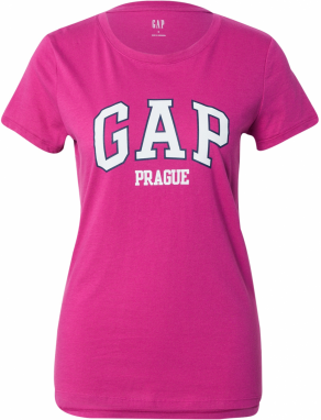 GAP Tričko 'PRAGUE'  fuksia / čierna / biela