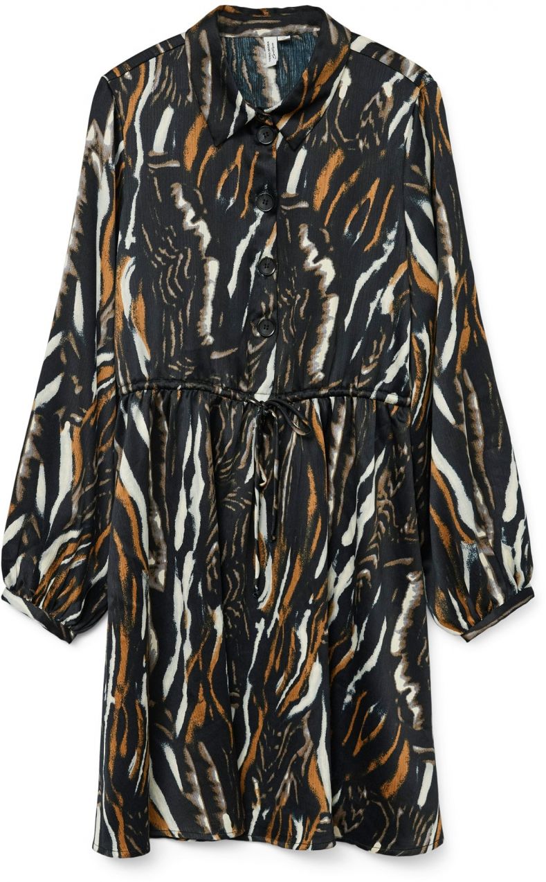 VERO MODA Košeľové šaty 'VMFERNA'  oranžová / čierna / biela