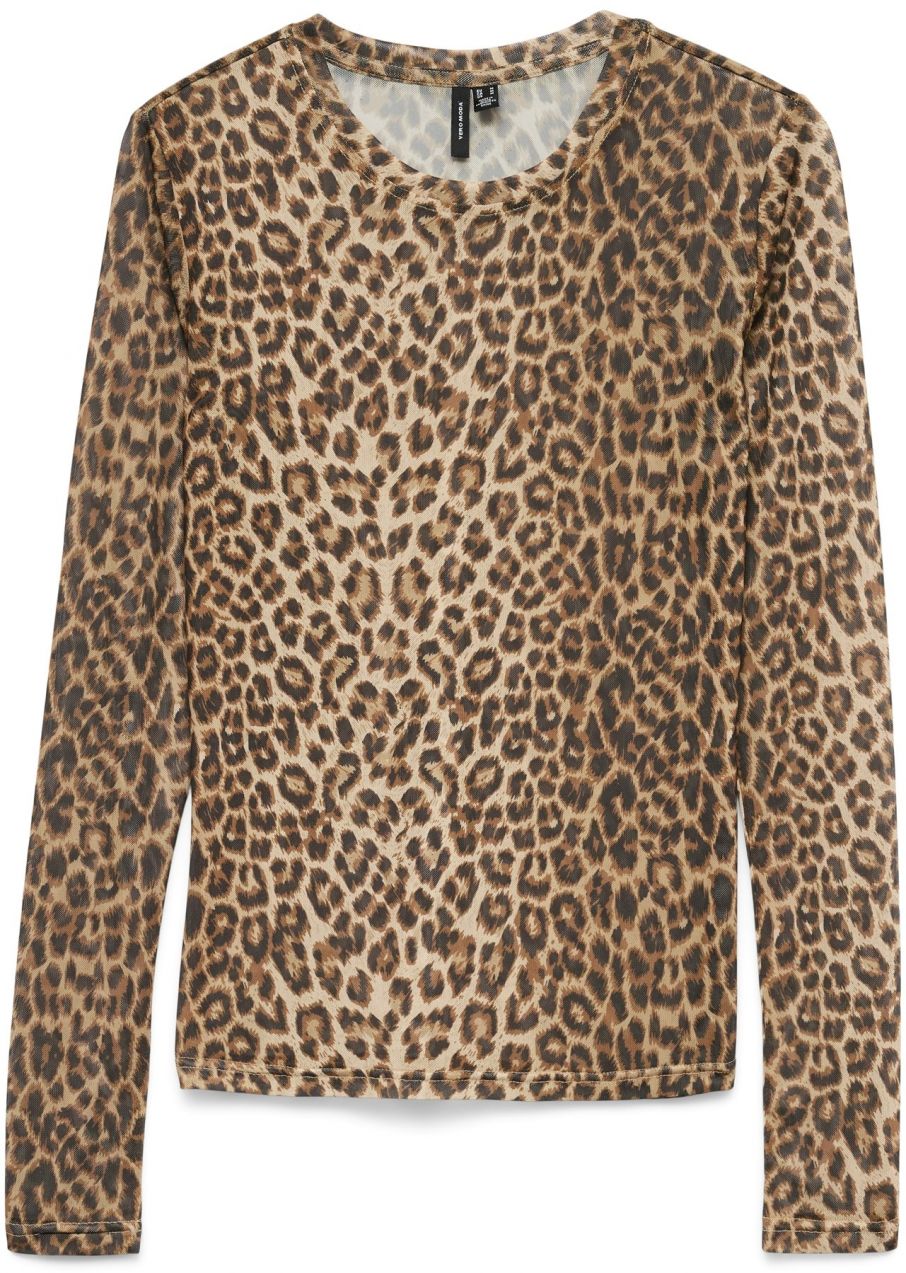 VERO MODA Tričko 'VMLOVA'  hnedá / kapučíno / čierna