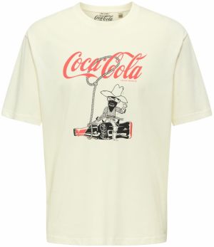 Only & Sons Tričko 'ONSCOLA'  slonová kosť / červená / čierna