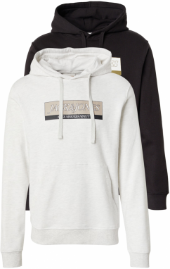 JACK & JONES Mikina 'JORINWOOD'  brokátová / svetlosivá / kaki / čierna / biela