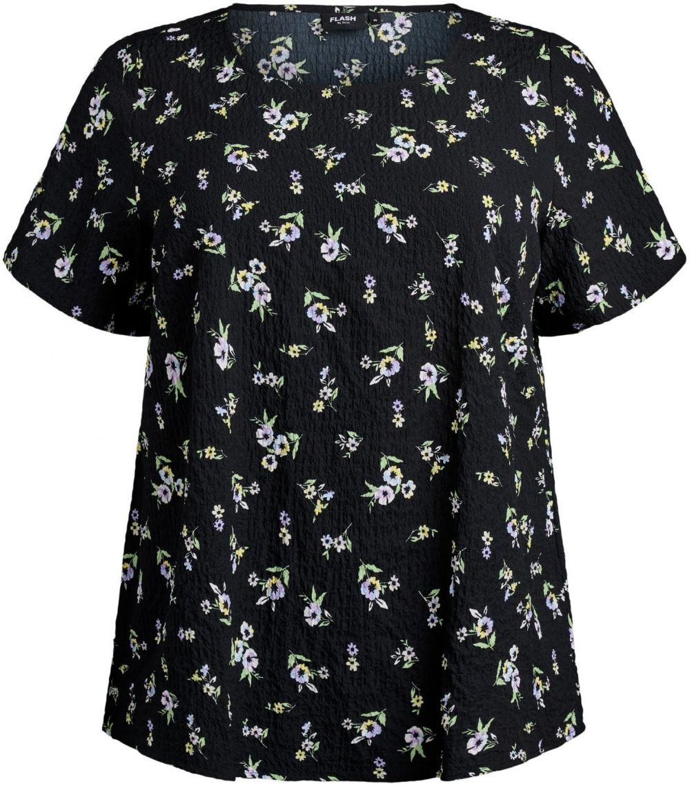 Flash by Zizzi Tričko 'Fltracy'  žltá / svetlozelená / svetlofialová / čierna