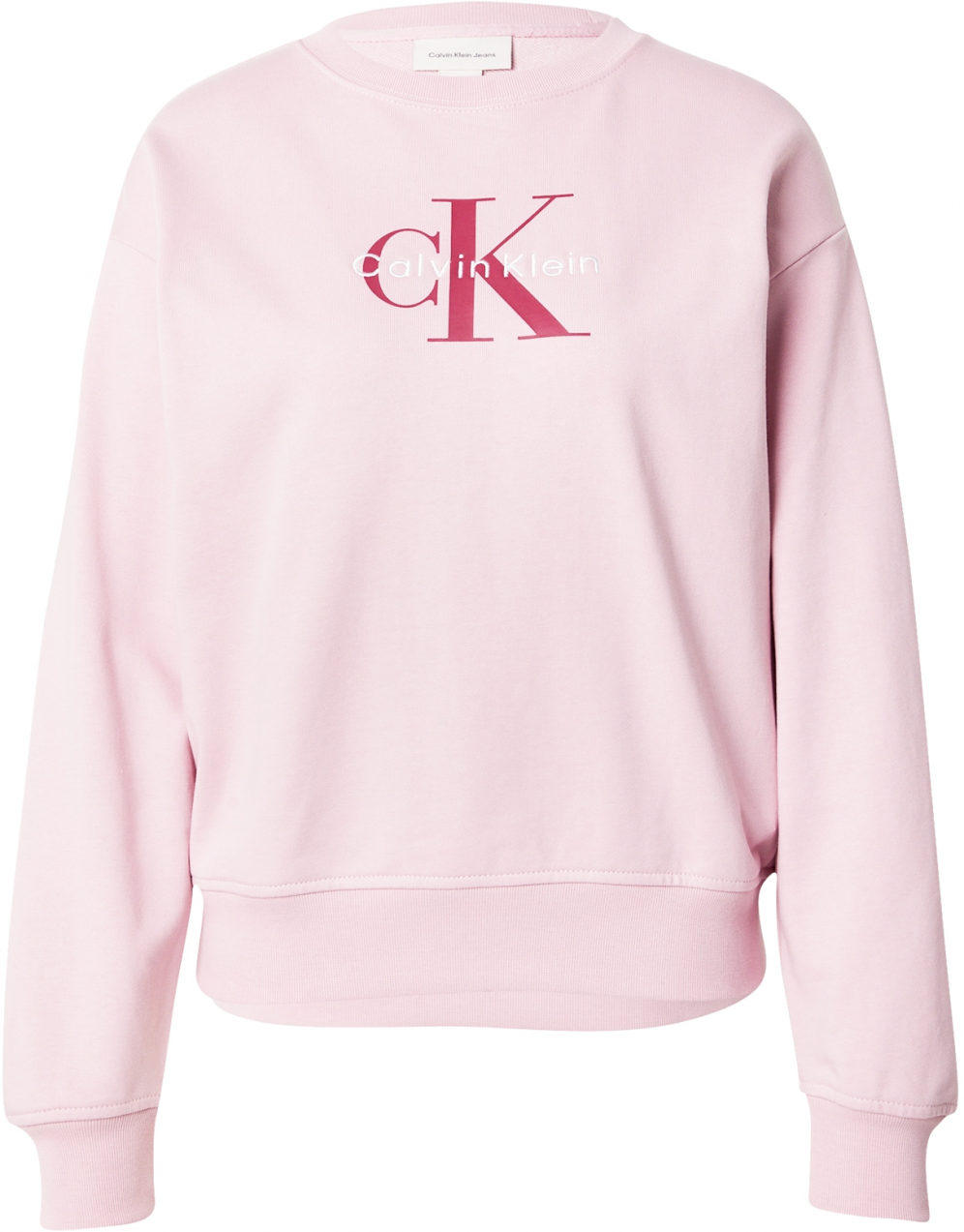 Calvin Klein Jeans Mikina  ružová / grenadínová / biela