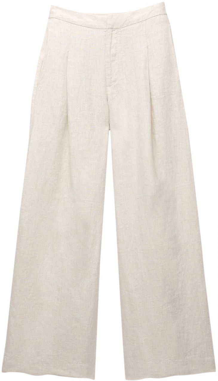 Pull&Bear Nohavice  biela ako vlna