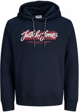 JACK & JONES Mikina 'JJURBAN'  tmavomodrá / červená / biela