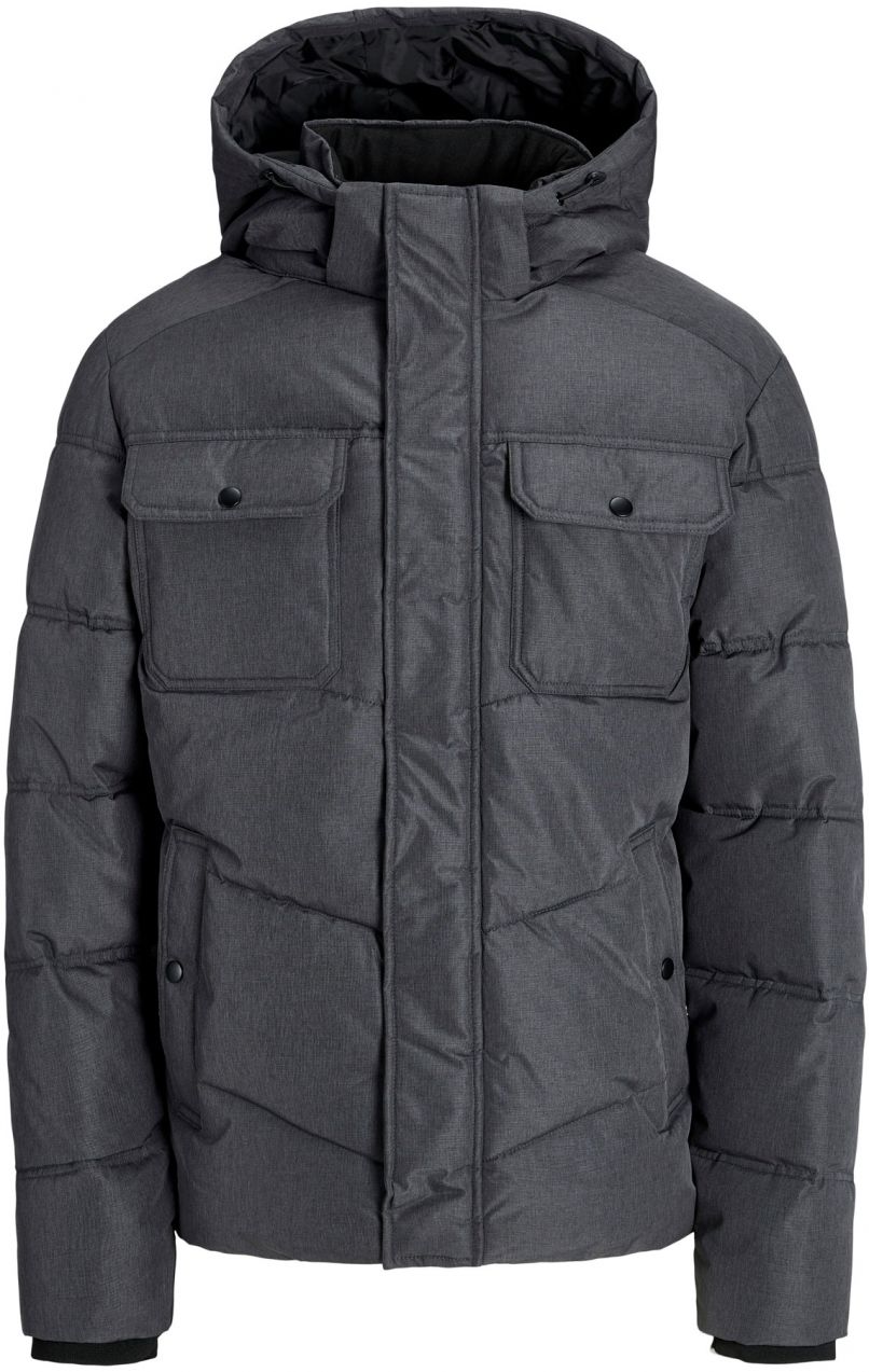 JACK & JONES Zimná bunda 'JJMORGAN'  tmavosivá / biela