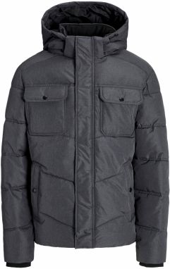 JACK & JONES Zimná bunda 'JJMORGAN'  tmavosivá / biela