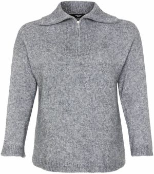 Vero Moda Curve Sveter 'VMCMIRLA'  sivá melírovaná