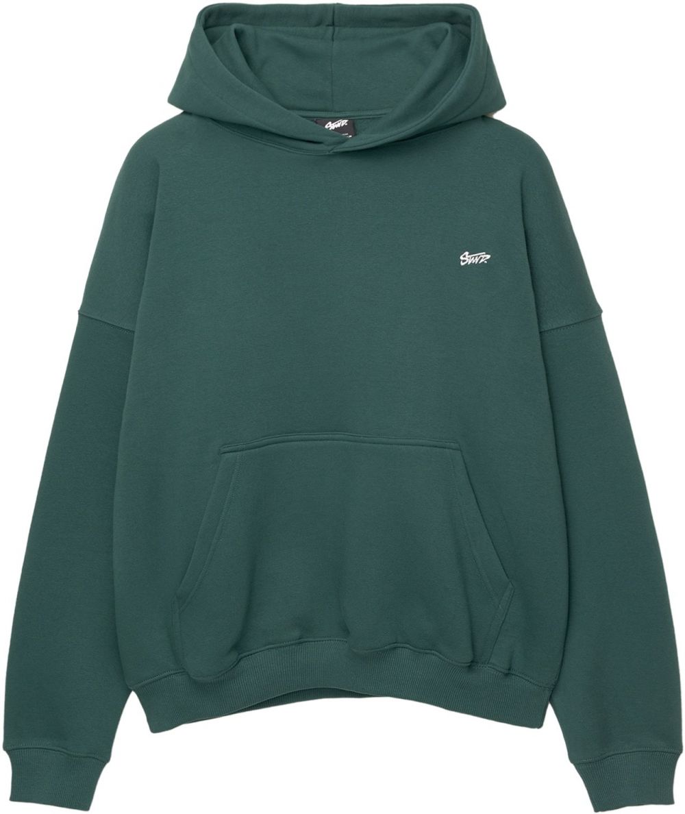 Pull&Bear Mikina 'STWD'  jedľová / biela