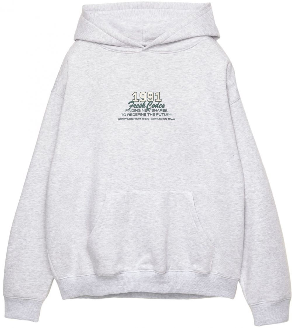 Pull&Bear Mikina 'STWD FRESH CODES'  svetlosivá / smaragdová / pastelovo zelená