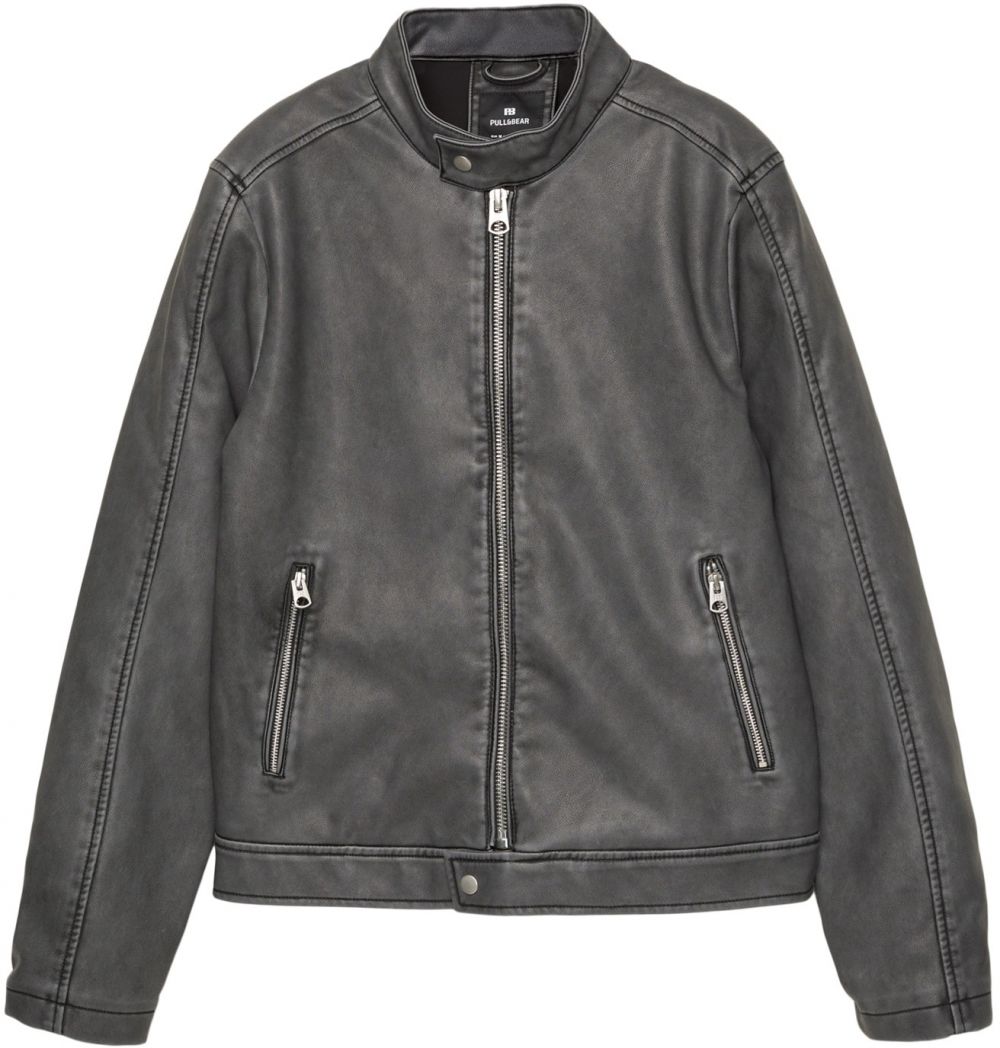 Pull&Bear Prechodná bunda  tmavosivá