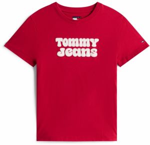 Tommy Jeans Tričko 'ESSENTIAL'  námornícka modrá / červená / melónová / biela
