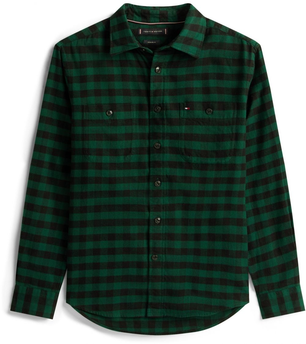 TOMMY HILFIGER Košeľa  zelená / čierna