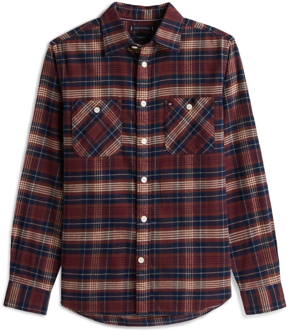 TOMMY HILFIGER Košeľa  námornícka modrá / červená / biela