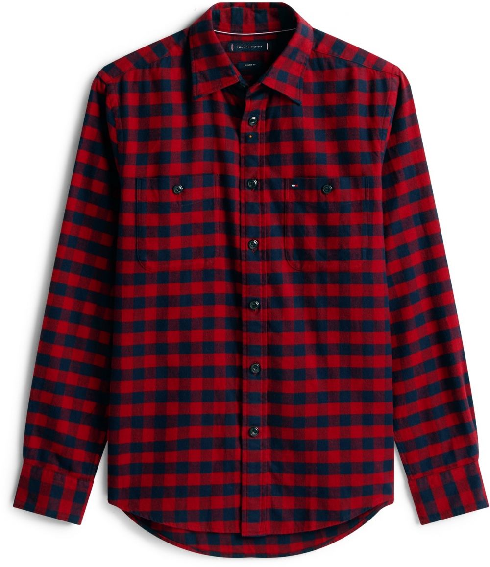 TOMMY HILFIGER Košeľa 'BUFFALO CHECK RF SHIRT'  námornícka modrá / červená
