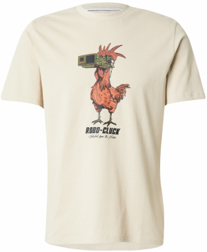 BLEND Tričko 'BHIDAN HUMOR ANIMAL'  béžová / zelená / tmavooranžová / čierna