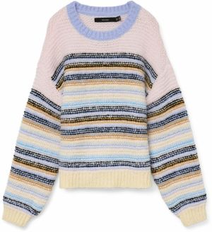 VERO MODA Sveter 'VMBONBON'  nebesky modrá / ružová / čierna