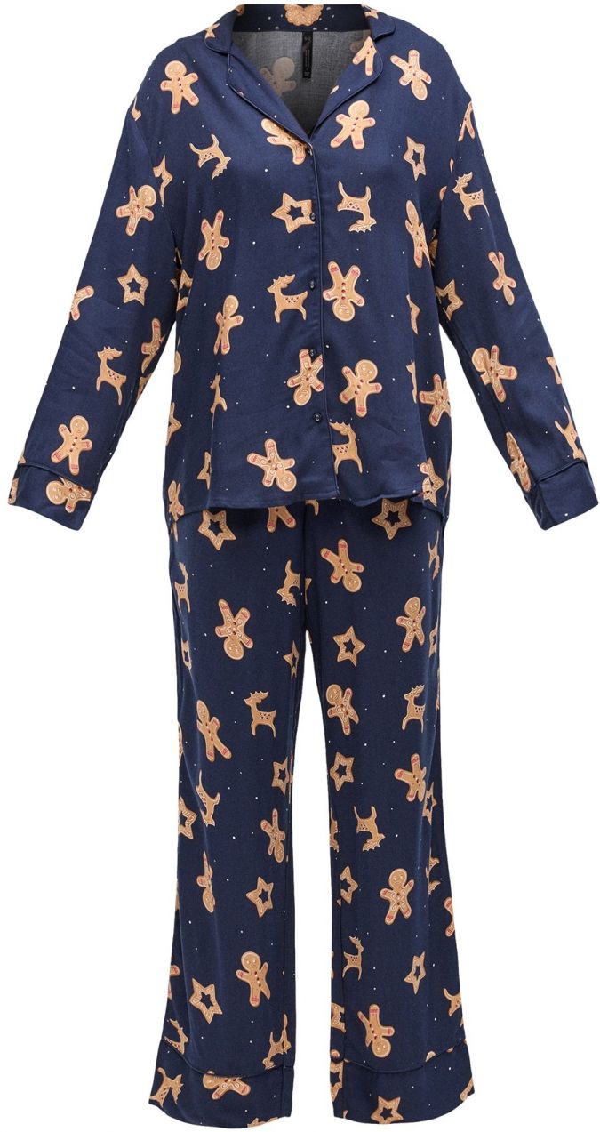 Hunkemöller Pyžamo 'Ginger'  piesková / námornícka modrá / ružová / biela