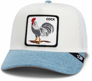 GOORIN Bros. Čiapka 'Rooster Fan Instituion'  modrá denim / sivá / čierna / biela