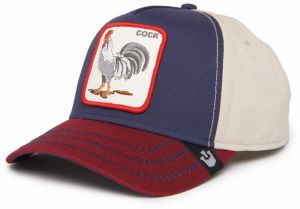 GOORIN Bros. Čiapka 'All American Rooster 100'  námornícka modrá / karmínovo červená / biela ako vlna