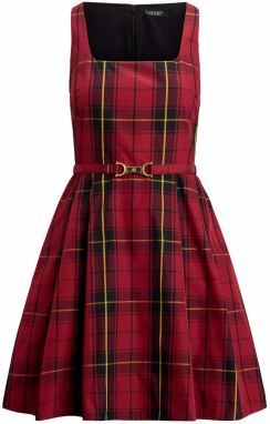 Lauren Ralph Lauren Kokteilové šaty 'Frantise'  žltá / červená / bordová / čierna