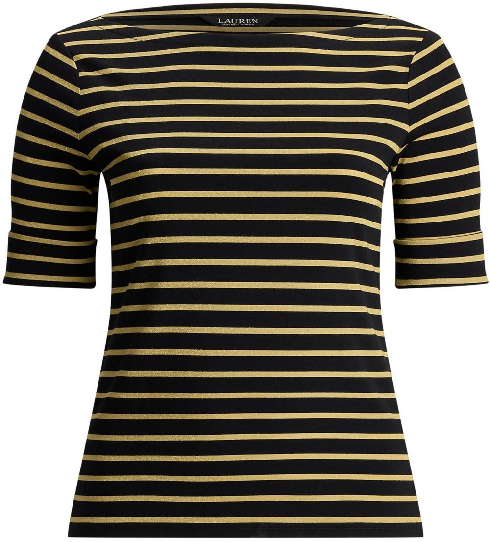 Lauren Ralph Lauren Plus Tričko 'JUDY'  zlatá / čierna