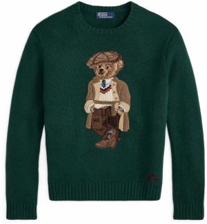 Polo Ralph Lauren Sveter  hnedá / tmavohnedá / tmavozelená / biela