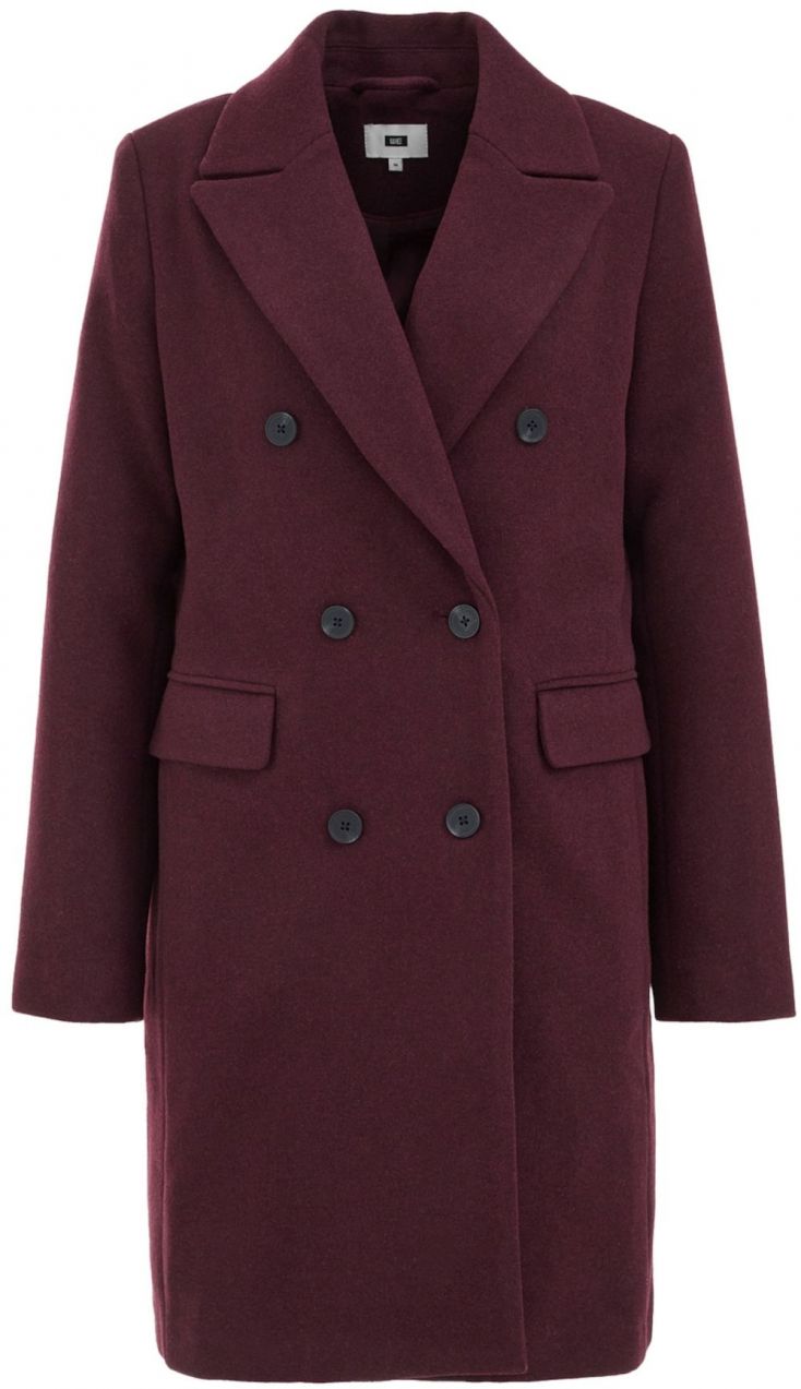 WE Fashion Prechodný kabát  vínovo červená