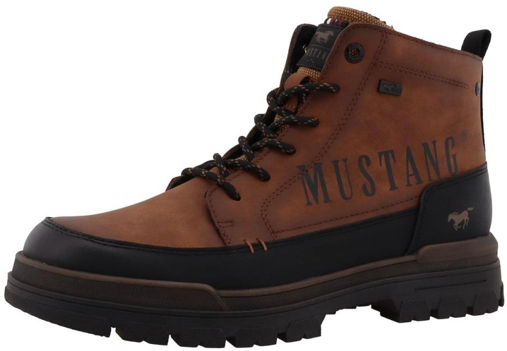 MUSTANG Šnurovacie čižmy 'Peppin'  koňaková / čierna