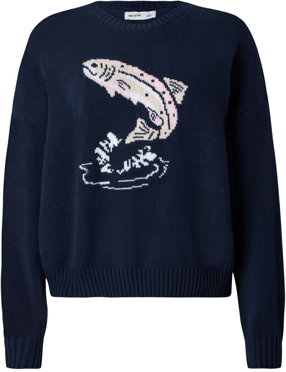 HOLLISTER Sveter  námornícka modrá / biela