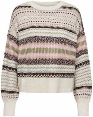 ONLY Sveter 'ONLARIANNE'  čokoládová / kamenná / kaki / rosé