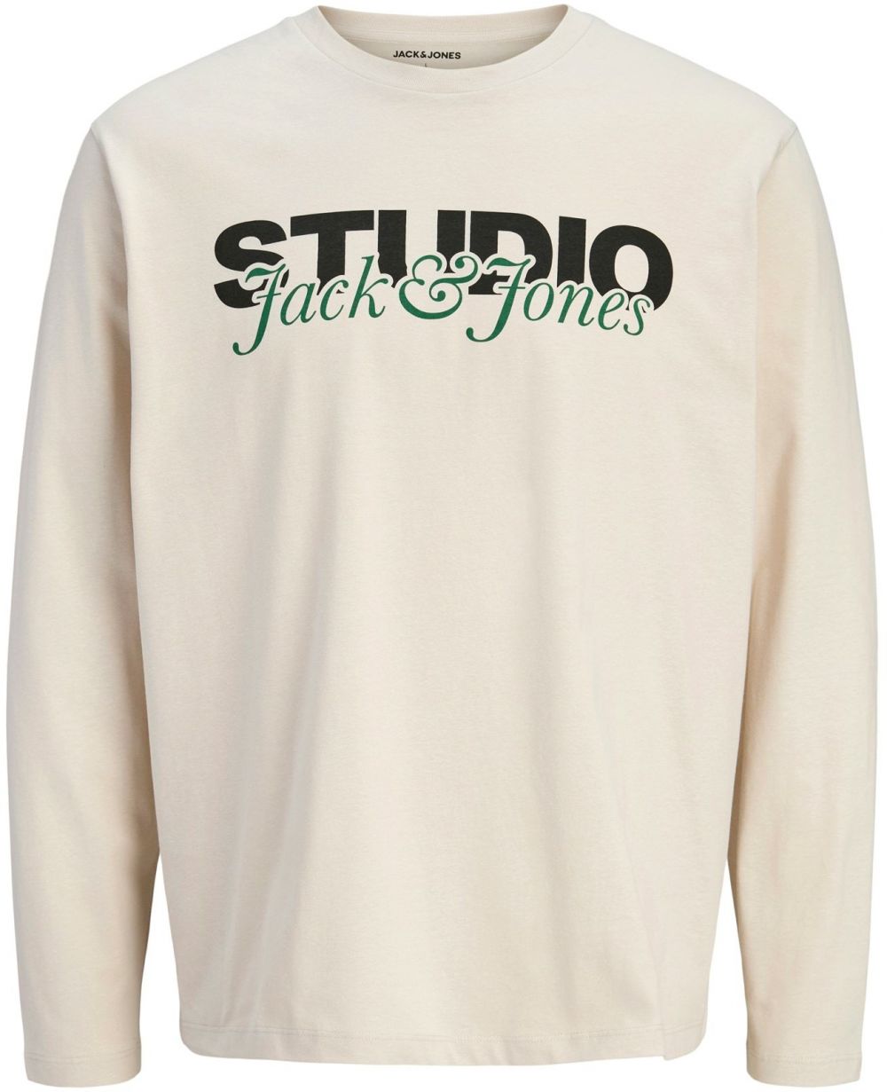 JACK & JONES Tričko 'JJYUKI'  béžová / smaragdová / čierna