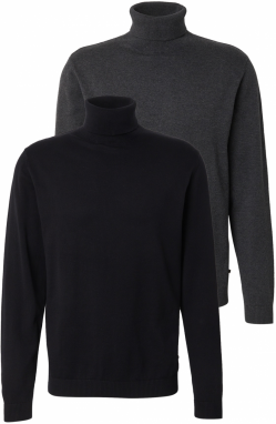 JACK & JONES Sveter 'JJEBASIC'  sivá melírovaná / čierna