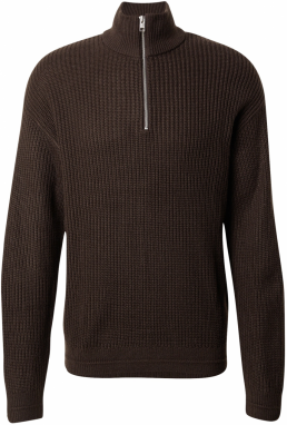 JACK & JONES Sveter 'JJKAITO'  tmavohnedá