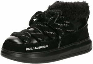 Karl Lagerfeld Šnurovacie členkové čižmy  čierna / šedobiela