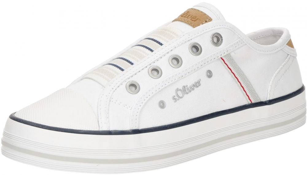 s.Oliver Slip-on obuv  trávovo zelená / svetlooranžová / biela