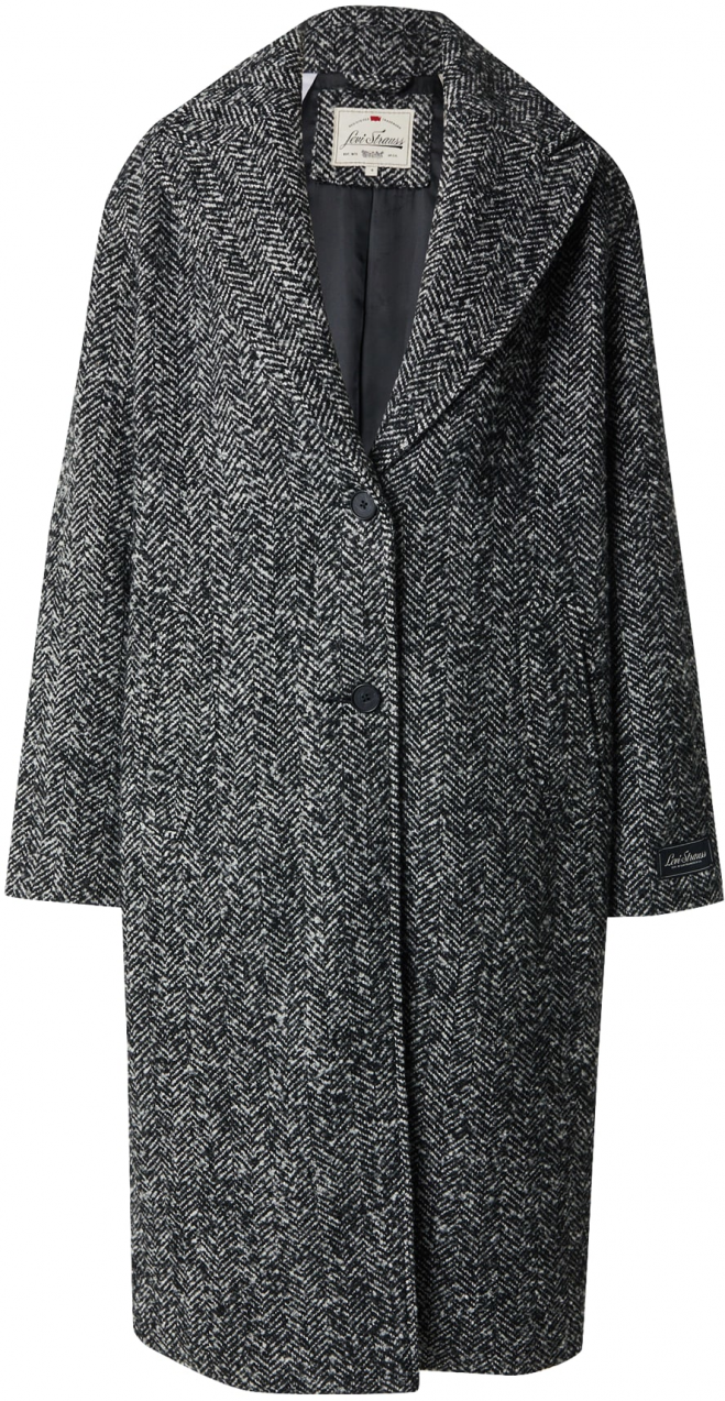 LEVI'S ® Prechodný kabát 'Tessa Wool Coat'  čierna / šedobiela