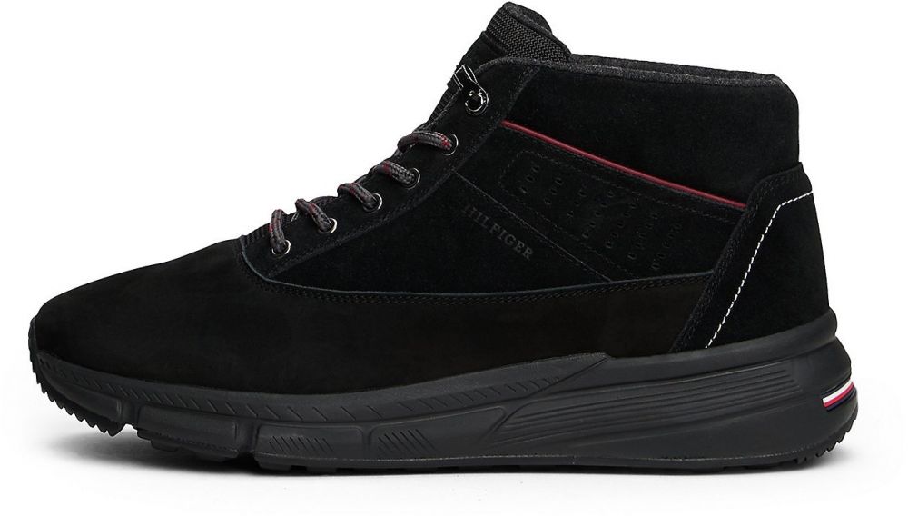 TOMMY HILFIGER Šnurovacie čižmy  tmavočervená / čierna