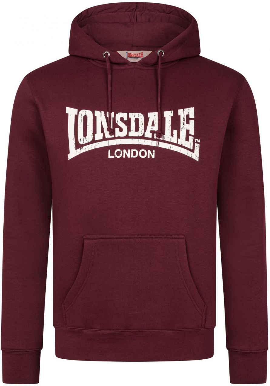LONSDALE Mikina 'Wolterton'  nebielená / tmavočervená