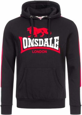 LONSDALE Mikina 'Langwell'  červená / čierna / biela