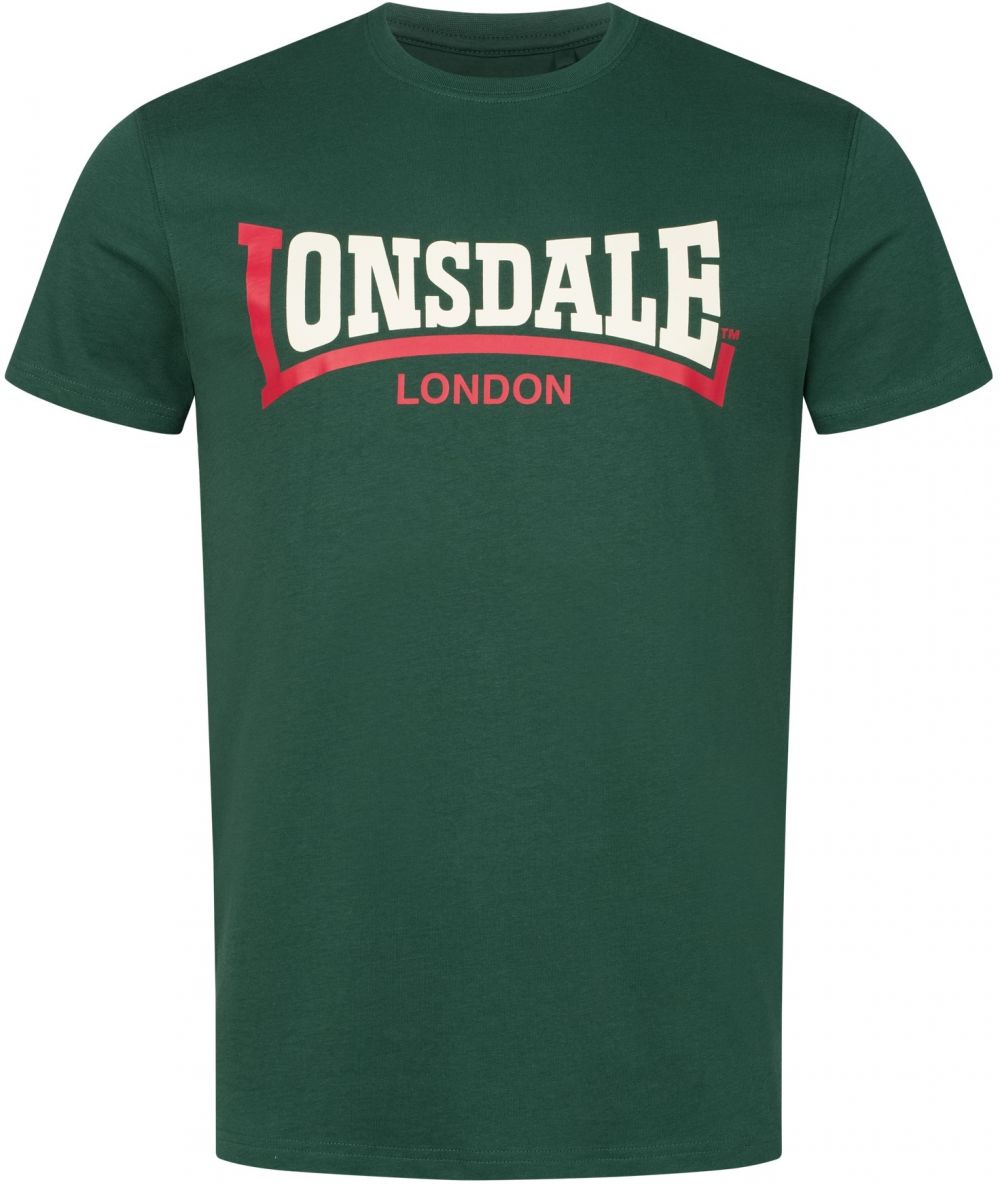 LONSDALE Tričko 'Two Tone'  tmavozelená / červená / biela