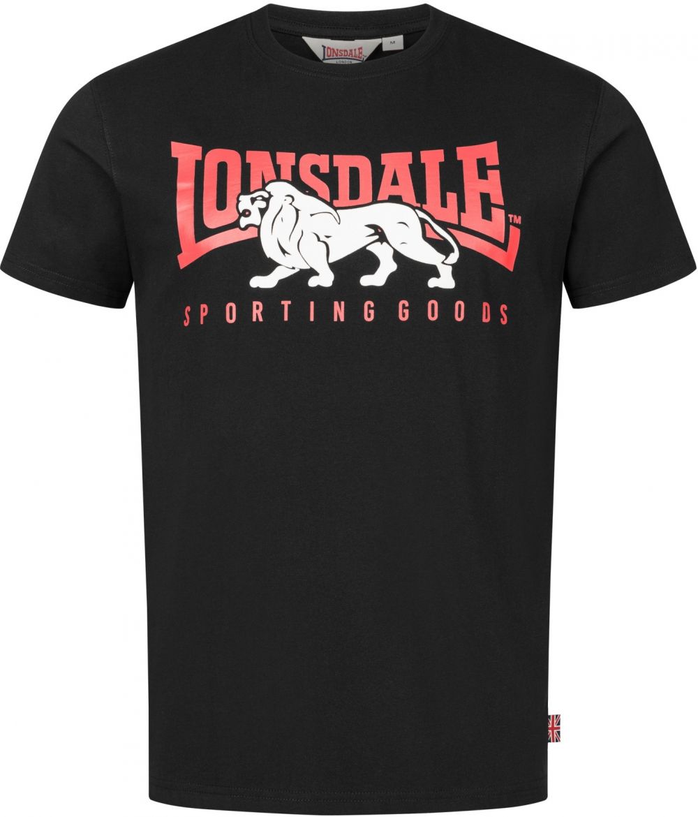 LONSDALE Tričko 'Ervan'  jasne červená / čierna / biela