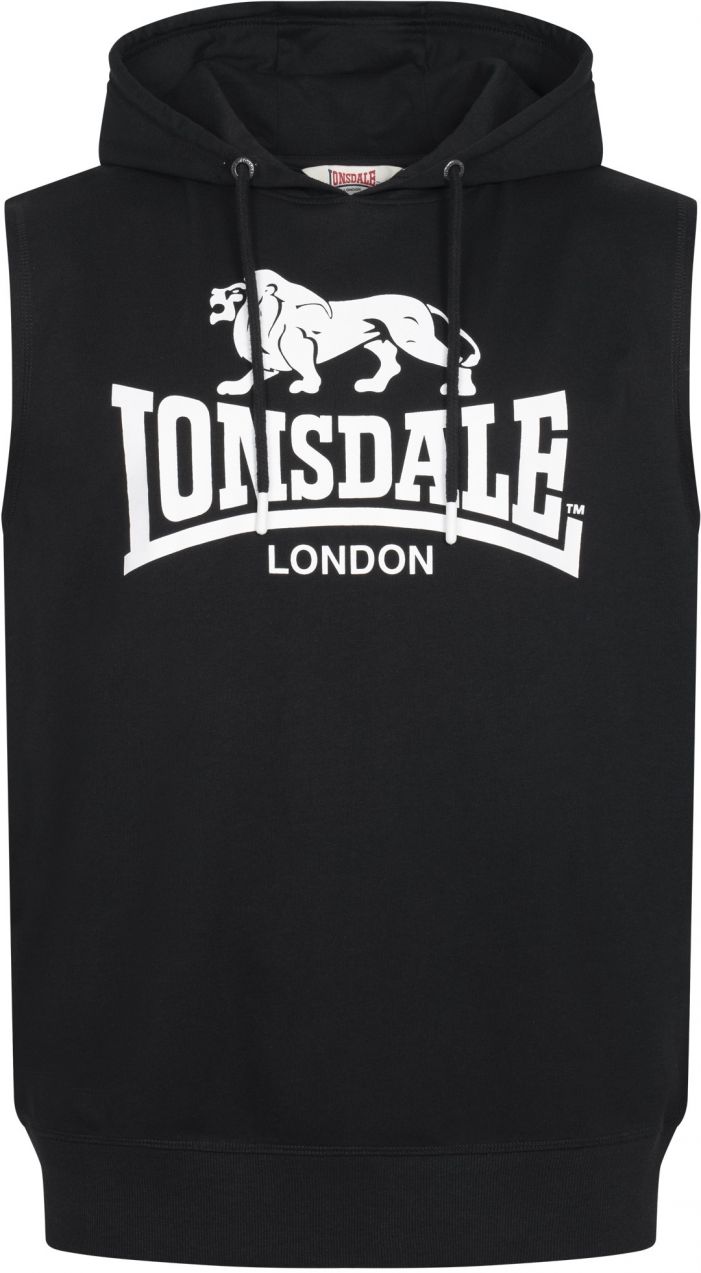 LONSDALE Mikina 'Bignor'  čierna / biela