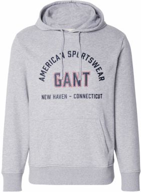 GANT Mikina  námornícka modrá / sivá melírovaná / červená