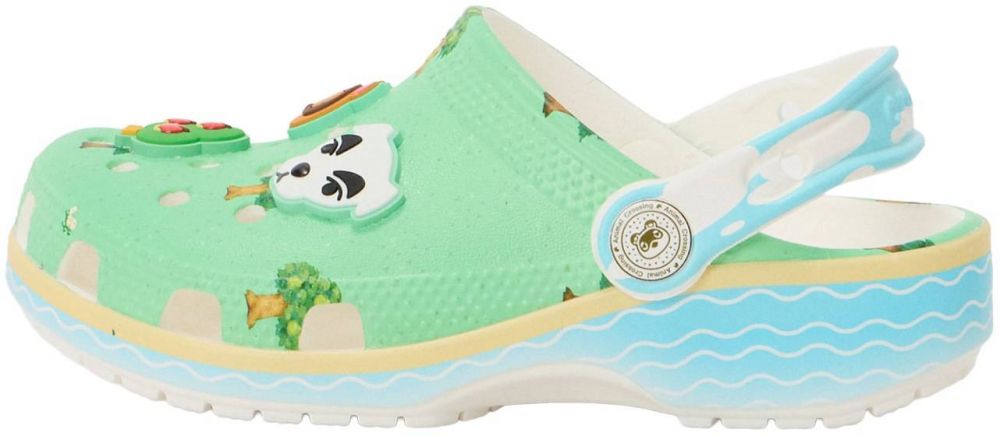 Crocs Otvorená obuv 'Classic'  svetlomodrá / svetlozelená / čierna / biela
