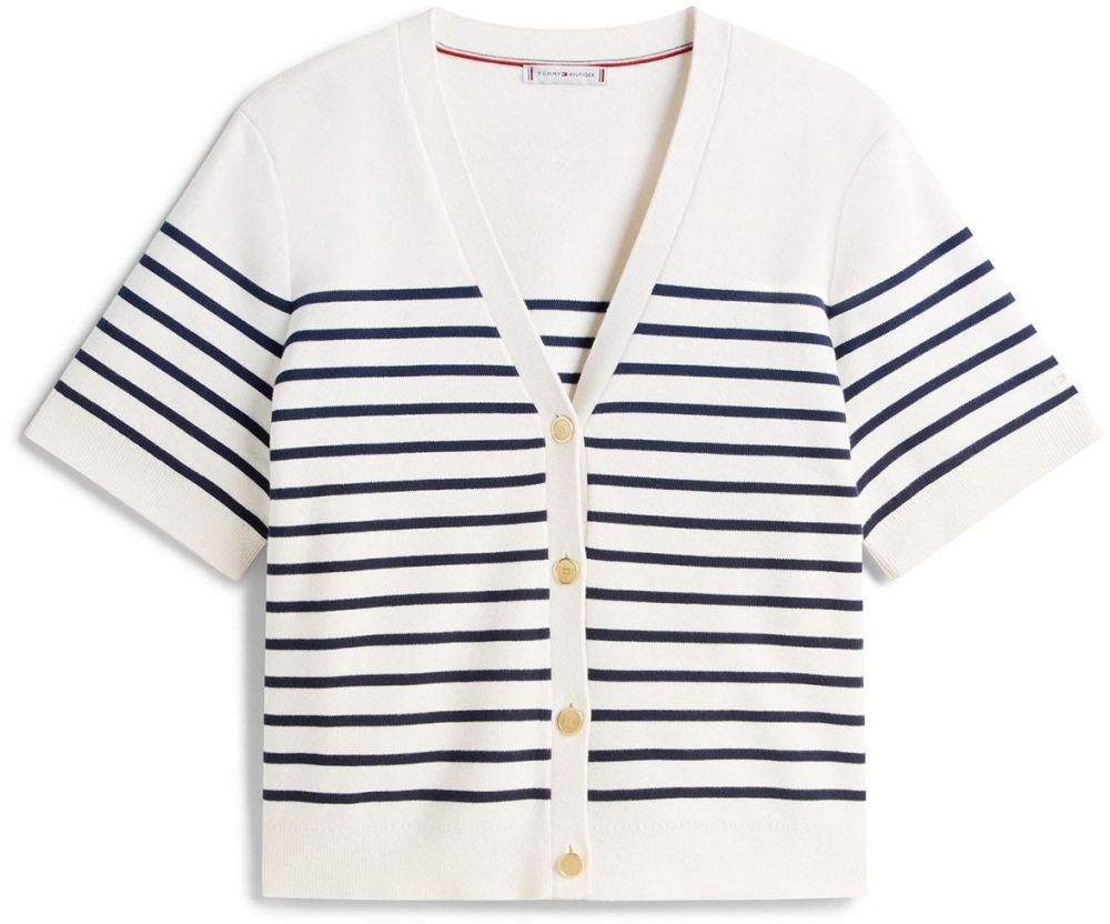 Tommy Hilfiger Curve Kardigán  námornícka modrá / biela
