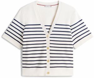Tommy Hilfiger Curve Kardigán  námornícka modrá / biela