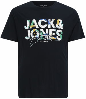 JACK & JONES Tričko 'JJGEPLAS'  námornícka modrá / sépiová / zelená / biela
