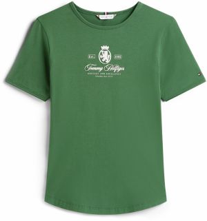 TOMMY HILFIGER Tričko  zelená / biela
