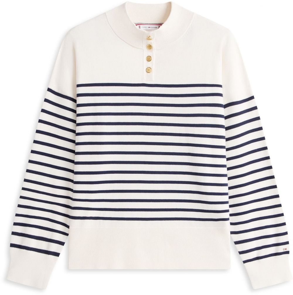 Tommy Hilfiger Curve Sveter  tmavomodrá / biela